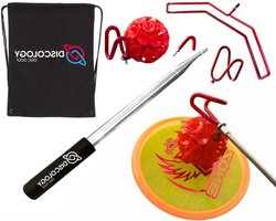 Bird Dog Disc Golf Retriever Pole - XL 15 Foot Extendable Pole - Durable Stainless Steel Frame - Top Disc Golf Accessory to Discs in Water, Trees, Rocks, Shrubs Drawstring Bag Included on