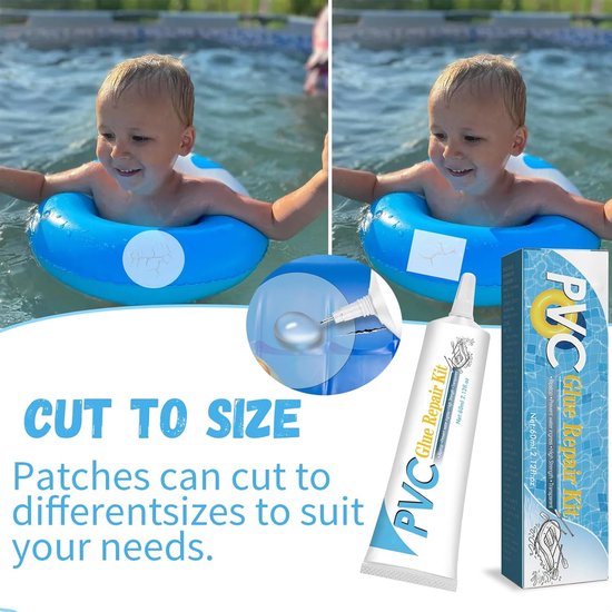 Zwembad Reparatie Kit - Vinyl Plakset - Lekkages Dichten - Waterdicht Onderwater Gebruik - 6x6 cm Patches - Blauw — afbeelding 3
