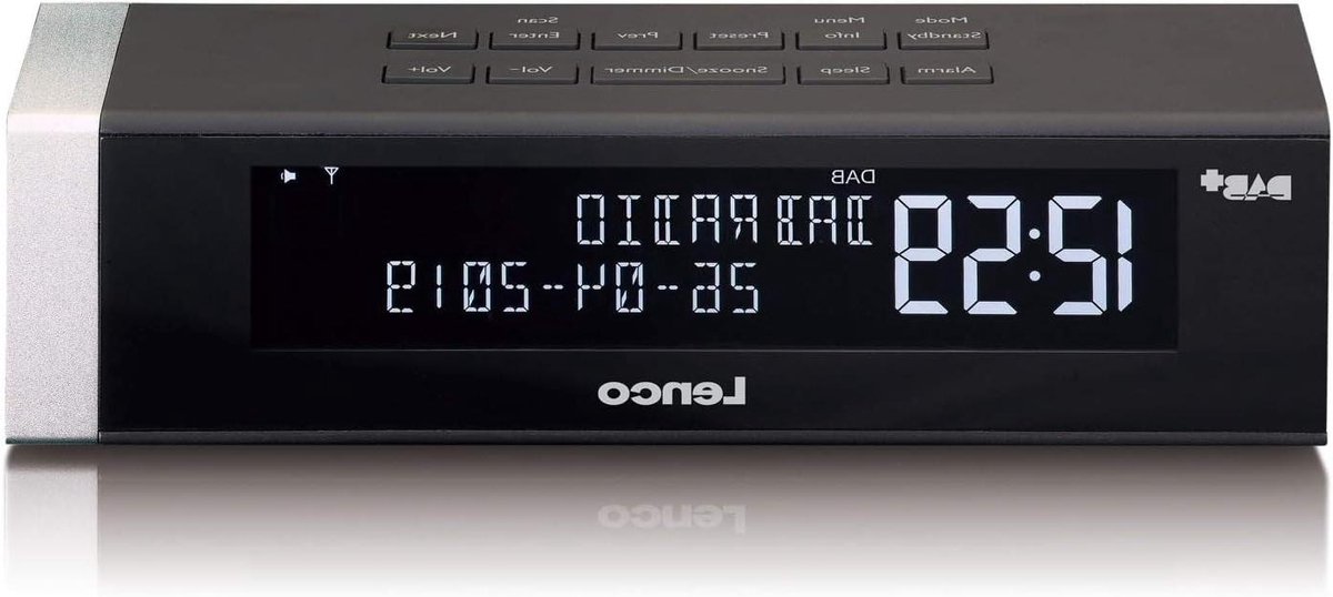 DAB+ Wekkerradio - Digitale Radio Alarm - Wakker Worden - Dubbele Alarmfunctie - 67 x 128 x 256 mm - Zwart