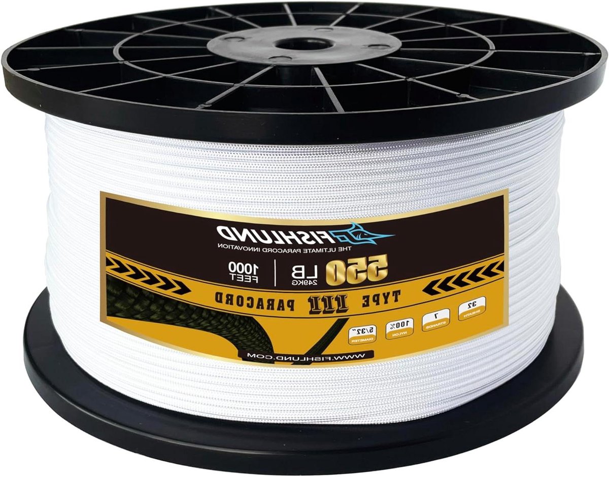 Paracord 550 Touw - Parachutekoord Nylon - Buitenactiviteiten Kamperen - 7-strengs Binnenkern - 1000ft 4mm - Wit