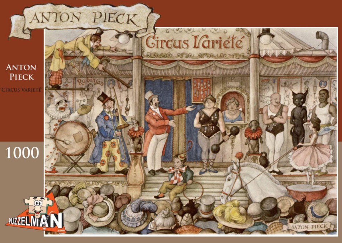Puzzelman legpuzzel Anton Pieck Circus Variete 1000 stukjes puzzel.