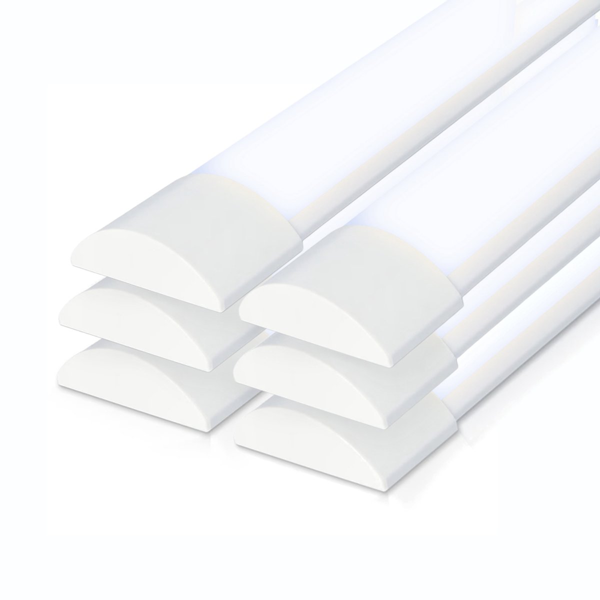 HOFTRONIC Set van 6 LED Batten 150cm - 50 Watt 7000lm (140lm/W) - 6500K daglicht wit - Vervangt 400 Watt - Samsung SMD LED chips - Flikkervrij - IP20 Stofdicht - Onderbouwverlichting
