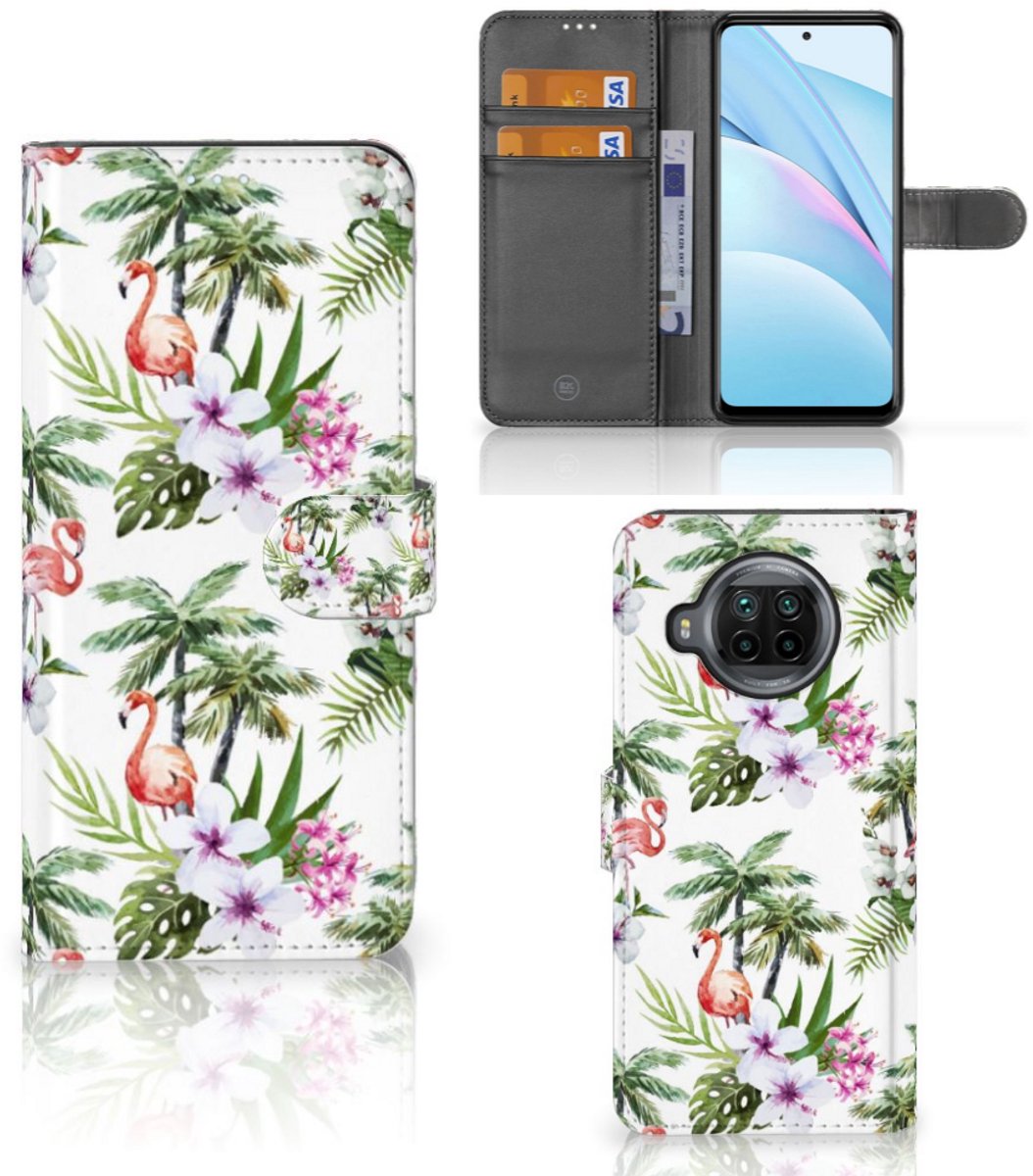 Xiaomi Mi 10T Lite Telefoonhoesje met Pasjes Flamingo Palms