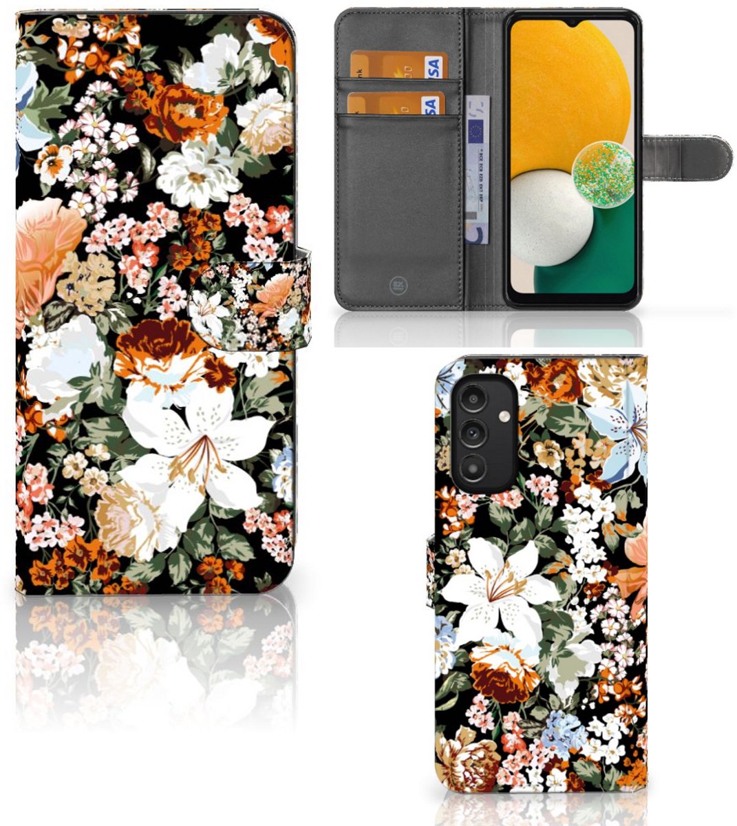 Hoesje voor Samsung Galaxy A14 4G Dark Flowers