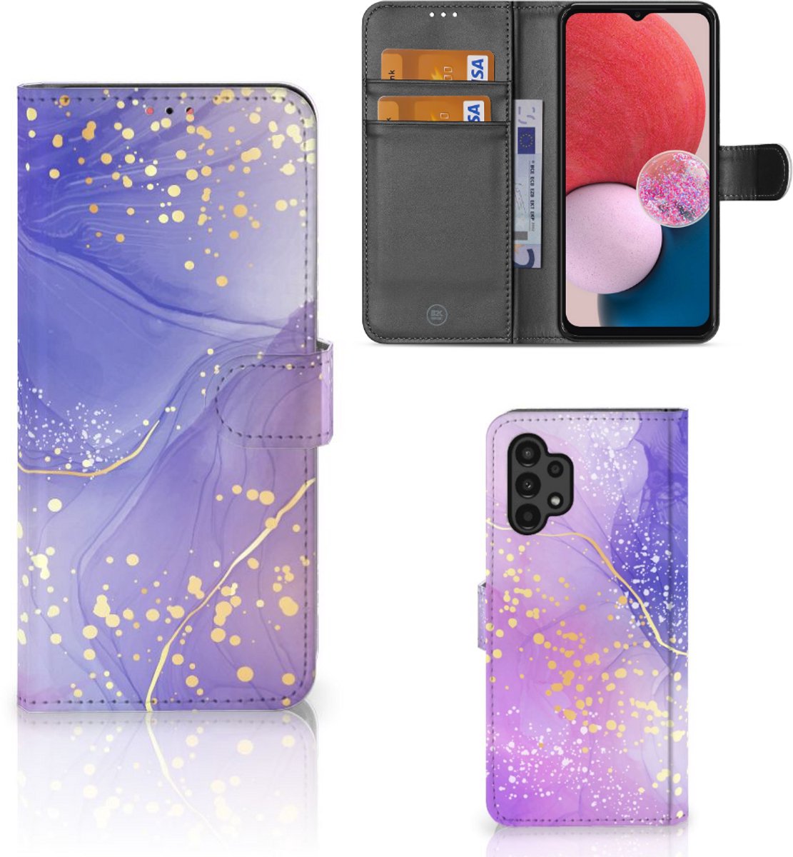 Hoesje voor Samsung Galaxy A13 (4G) Watercolor Paars