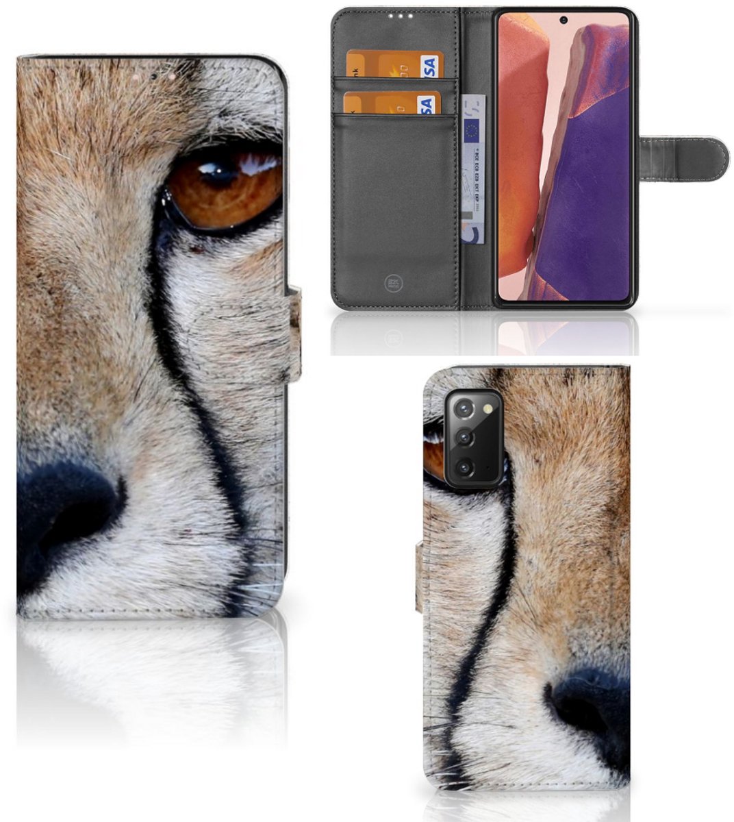 Samsung Galaxy Note 20 Telefoonhoesje met Pasjes Cheetah