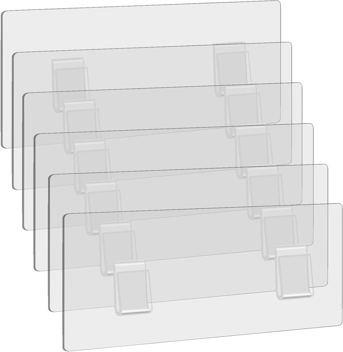 Sterke Transparante Stickers voor Doucheplanken - 6 Stuks Zelfklevende Haakjes zonder Boren, Ideaal voor Hoekplanken en Badkameraccessoires