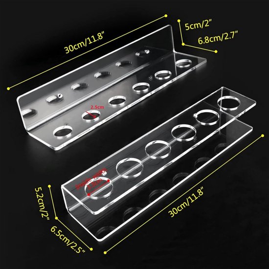 Biljartkeu Houder - Pool Keu Organizer - Stokken Opbergen - Acryl Materiaal - 6 Sleuven - Transparant — afbeelding 2