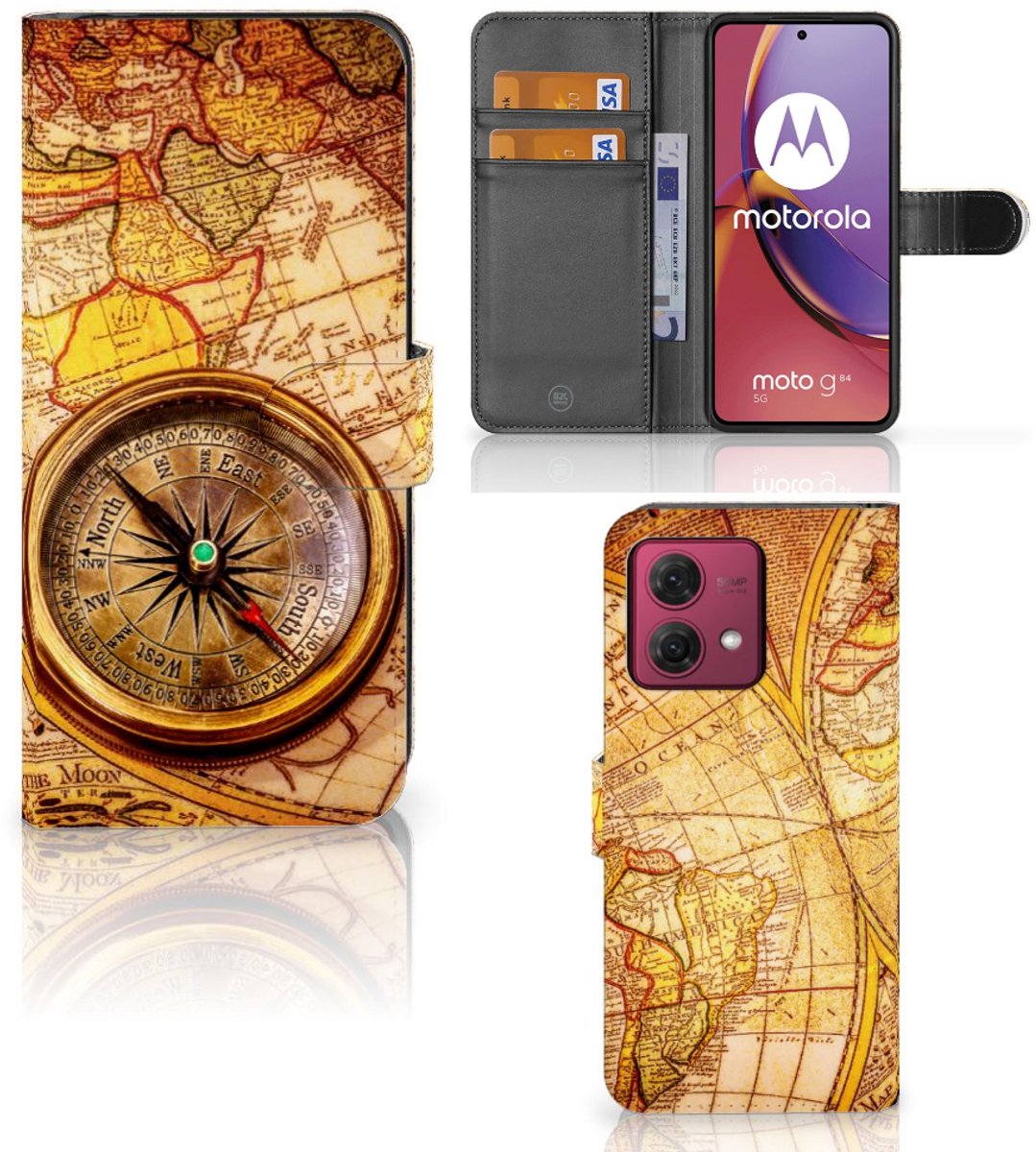 Motorola Moto G84 Flip Cover Kompas