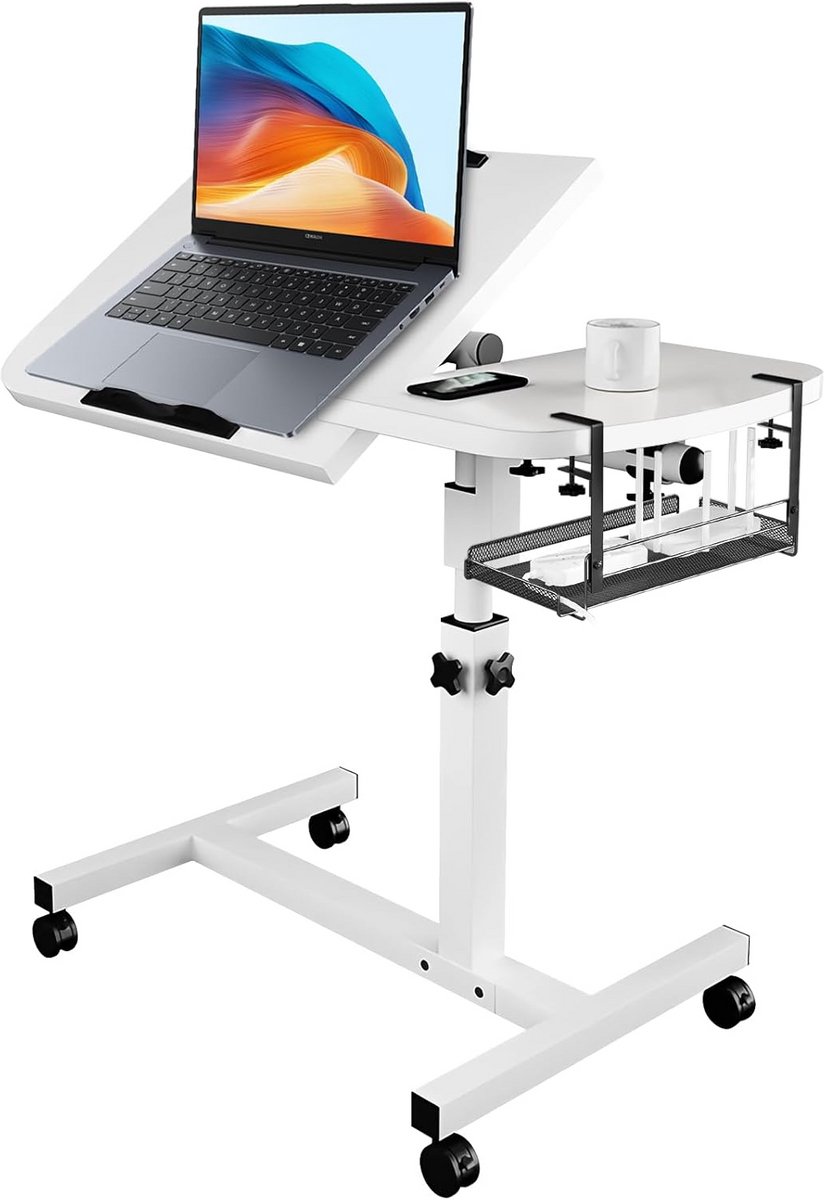 Laptoptafel op Wielen - Bijzettafel - Bedbureau - Flexibel werken