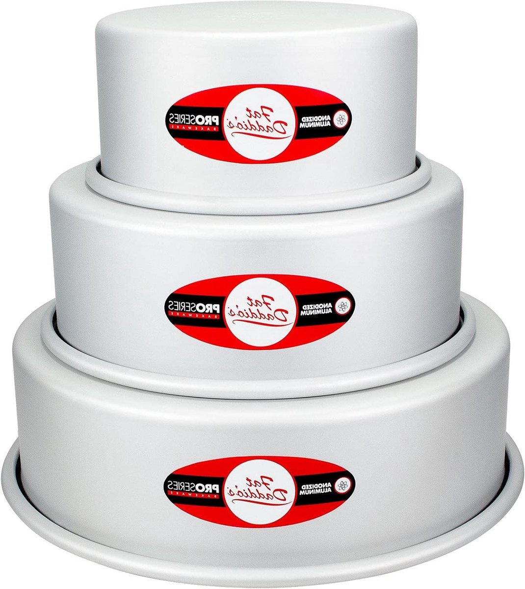 Cake Pan Set - Ronde Bakvormen - Taarten Bakken - Anodized Aluminium - 3 stuks 6 8 10 inch - Zilver