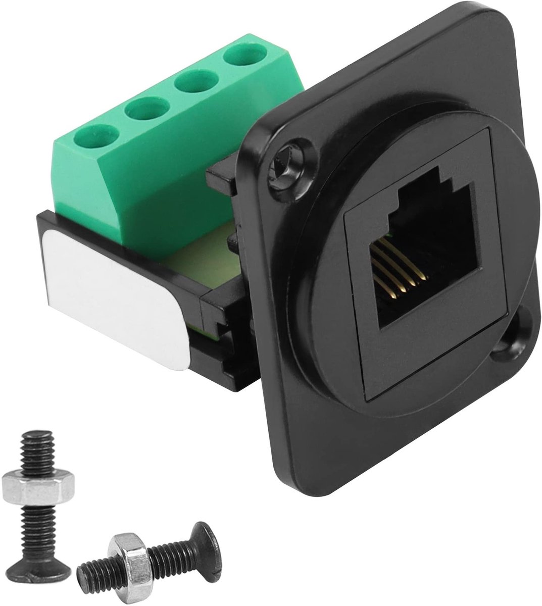 QIANRENON RJ11 Panel Mount Phone Adapter CAT3 6P4C - Solderless Connector voor Telefoonlijn