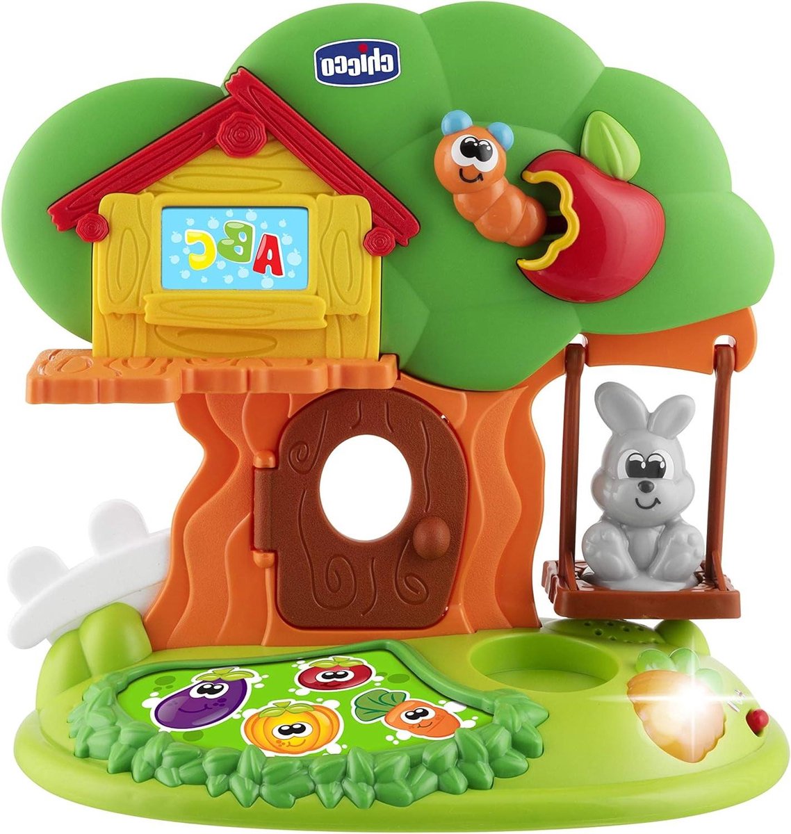 Elektronisch Huis Konijn - Educatief Spel Speelset - Leren en Spelen - Tweetalig Italiaans Engels - 3 Speelgebieden - Naturel