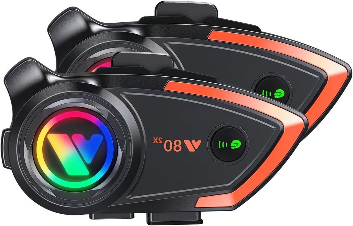 Motorhelm Bluetooth Headset - Motor Communicatie Systeem - Motorrijders Koppelen - Universele Koppeling - 500 meter - Zwart