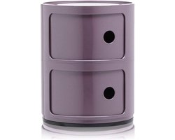 Kartell Componibili Opbergdoos met 2 elementen, ronde bodem, ABS, paars, 32 x 32 x 40 cm