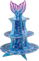 360 DEGREES - Paarse en blauwe zeemeermin cupcake standaard