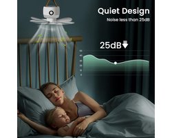 LAMA Plafondventilator, campingventilator, tent, ventilator, 8000 mhA, ventilator met afstandsbediening/led/haak voor outdoor, camping, kantoor, huis, binnenplaats