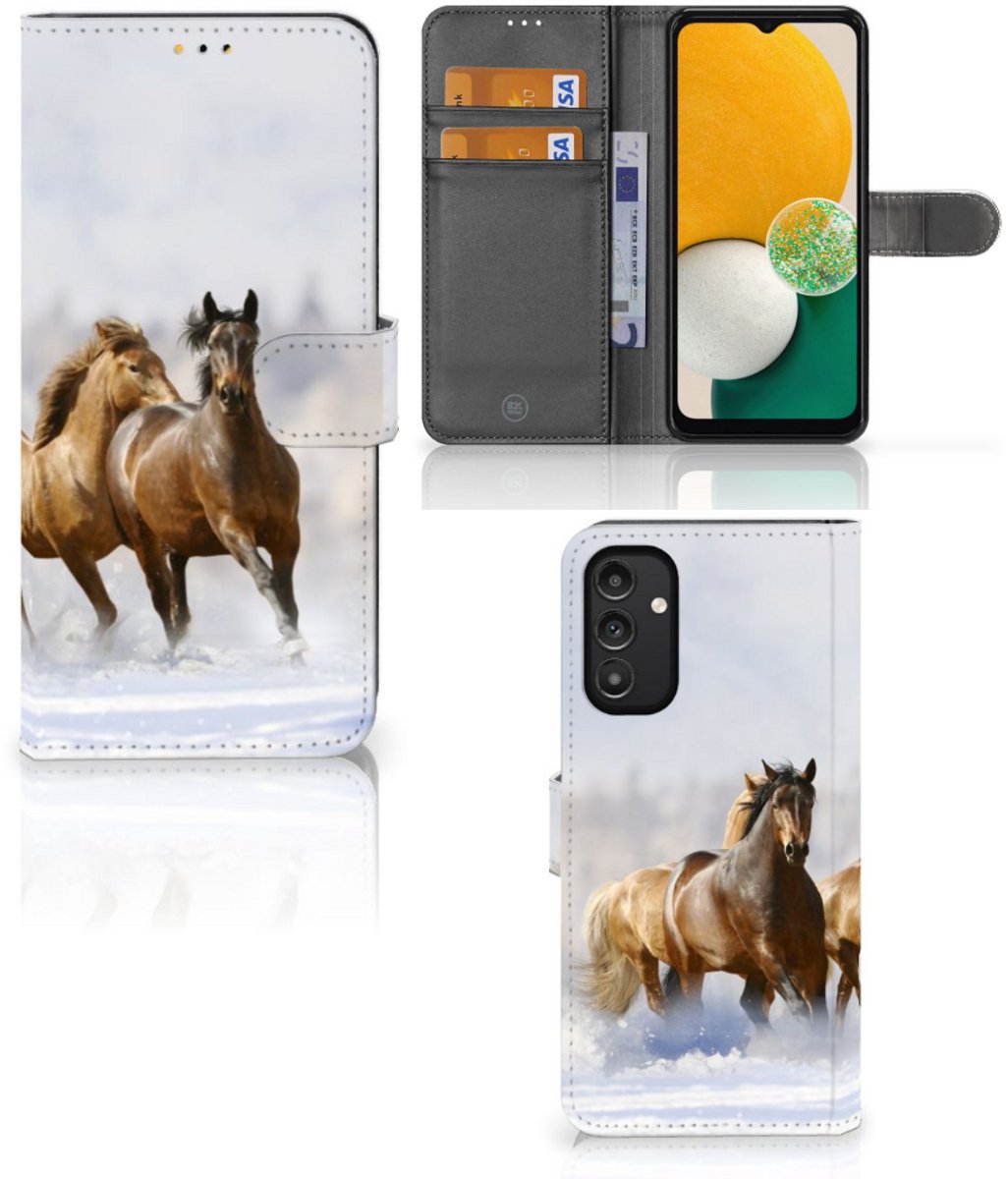 Samsung Galaxy A14 5G Telefoonhoesje met Pasjes Paarden
