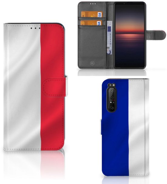 Flip Housse Étui Sony Xperia 1 II Coque Drapeau Français
