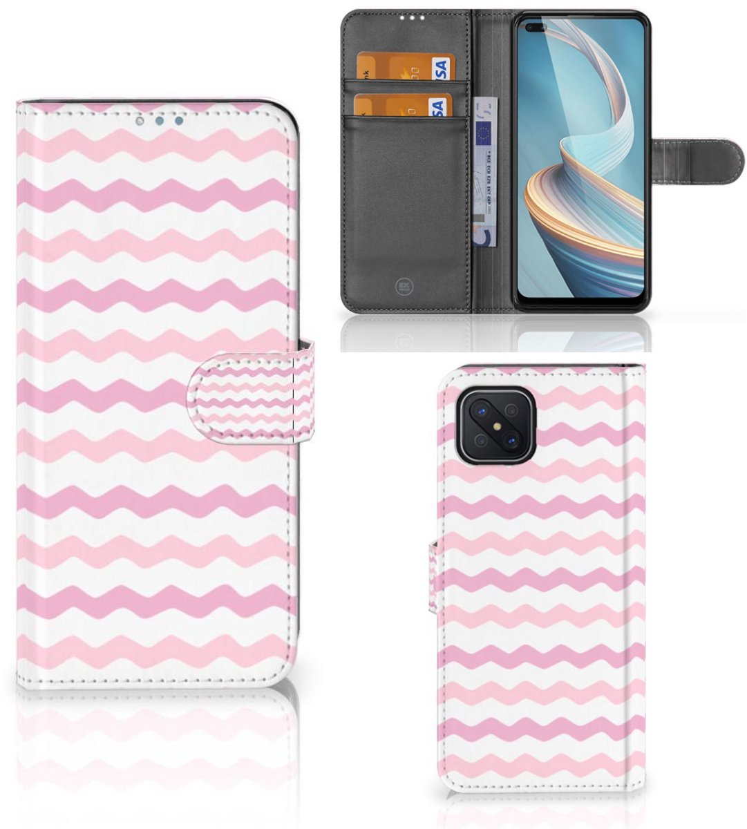 OPPO Reno4 Z Telefoon Hoesje Waves Roze