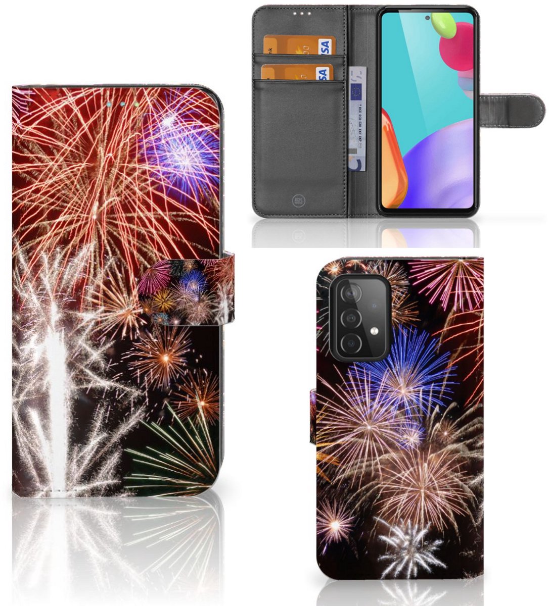 Samsung Galaxy A52 Wallet Case met Pasjes Vuurwerk