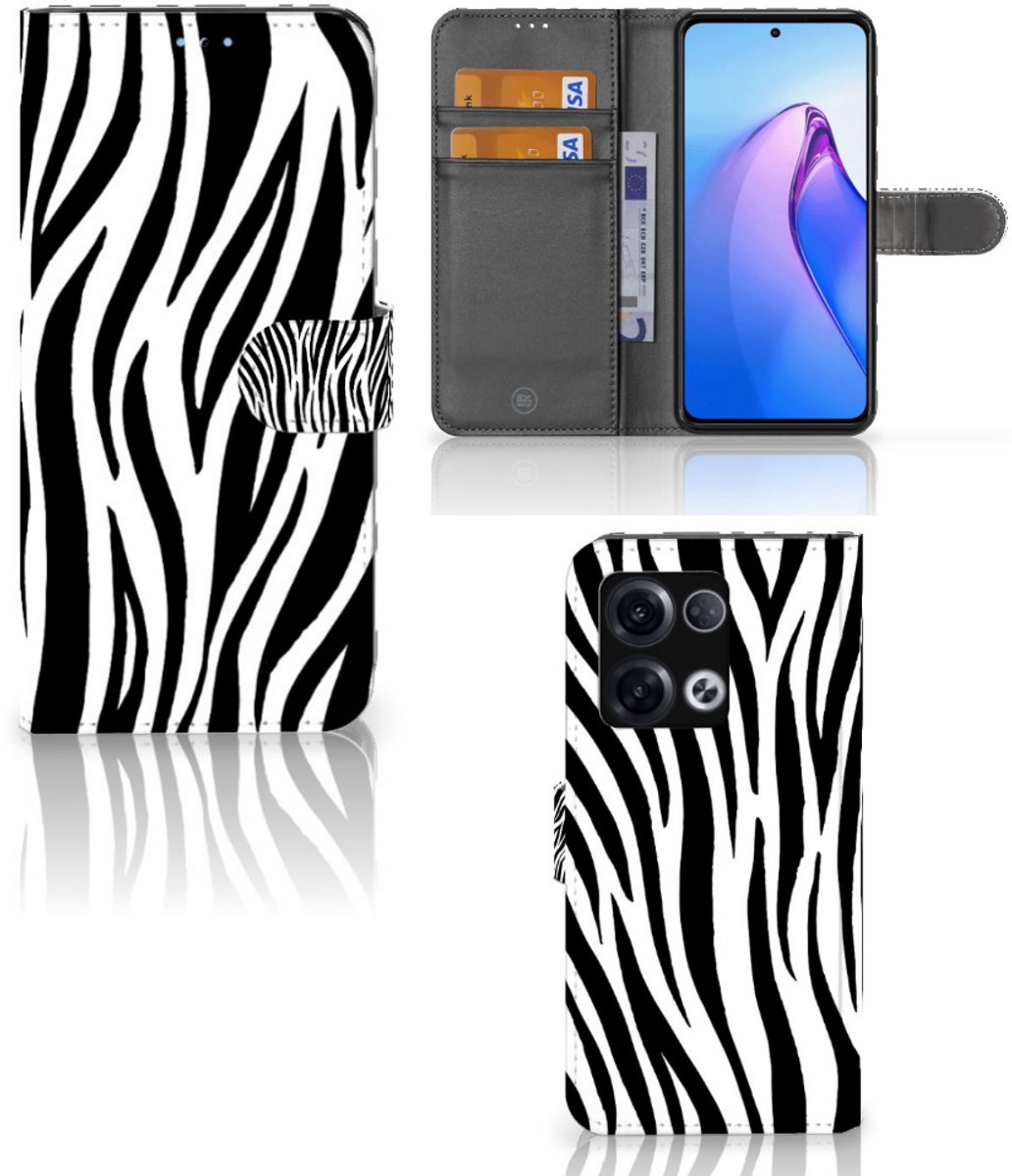 OPPO Reno8 Pro Telefoonhoesje met Pasjes Zebra