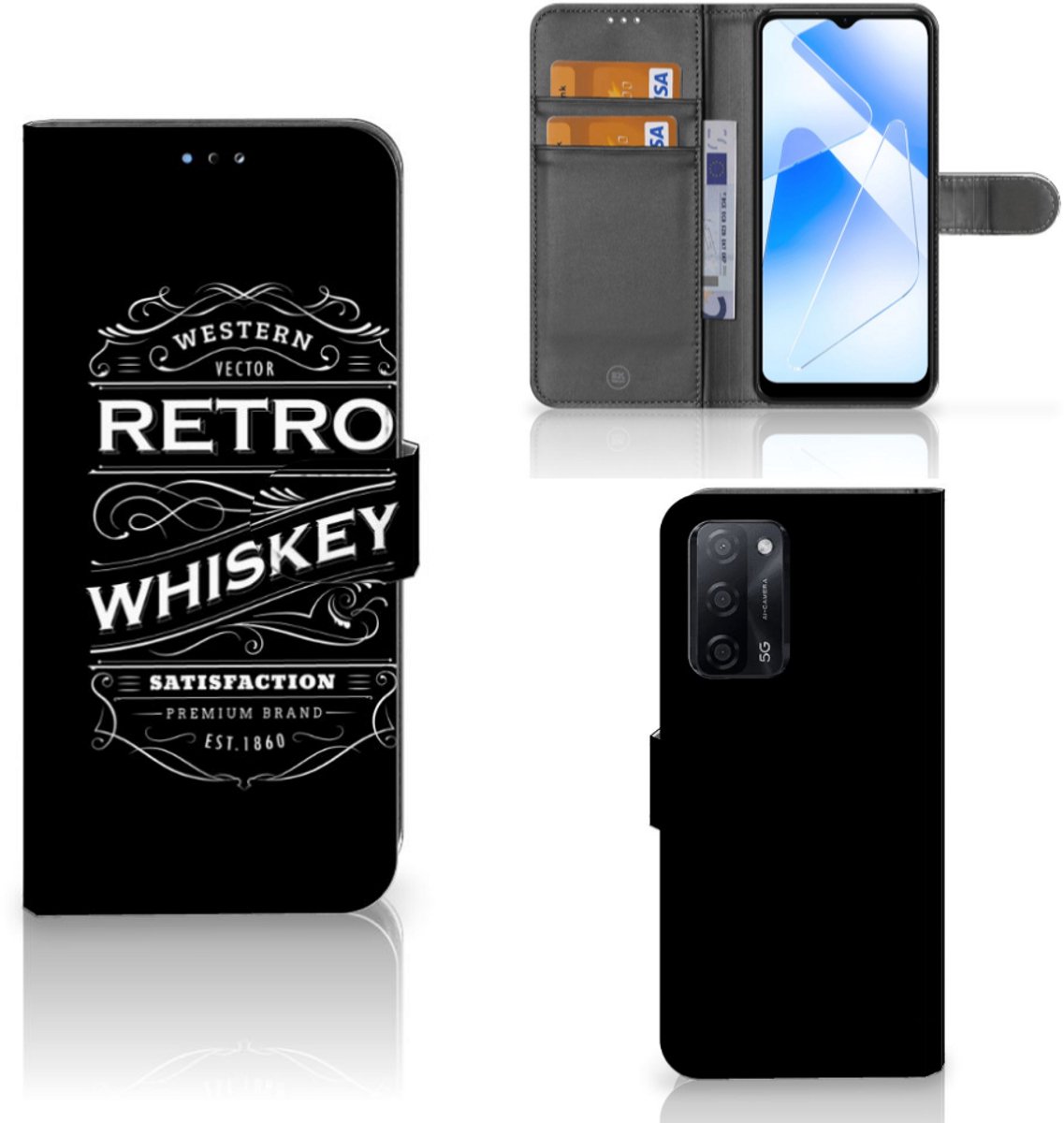 OPPO A16/A16s/A54s Book Cover Whiskey