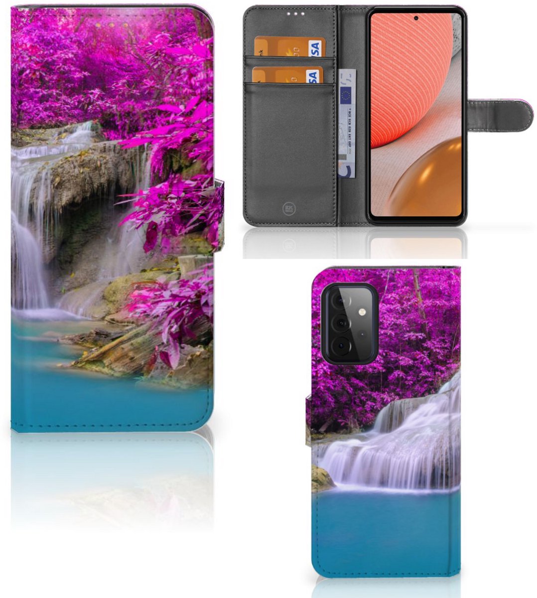 Boekhoesje voor Samsung Galaxy A72 Flip Cover Waterval