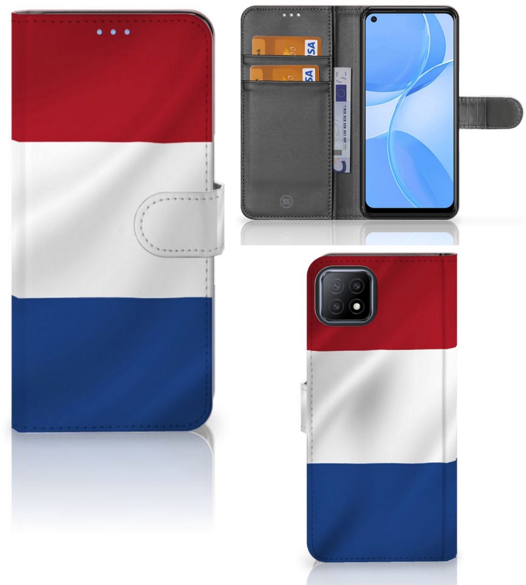 Book Case voor OPPO A73 5G Bookstyle Case Nederlandse Vlag