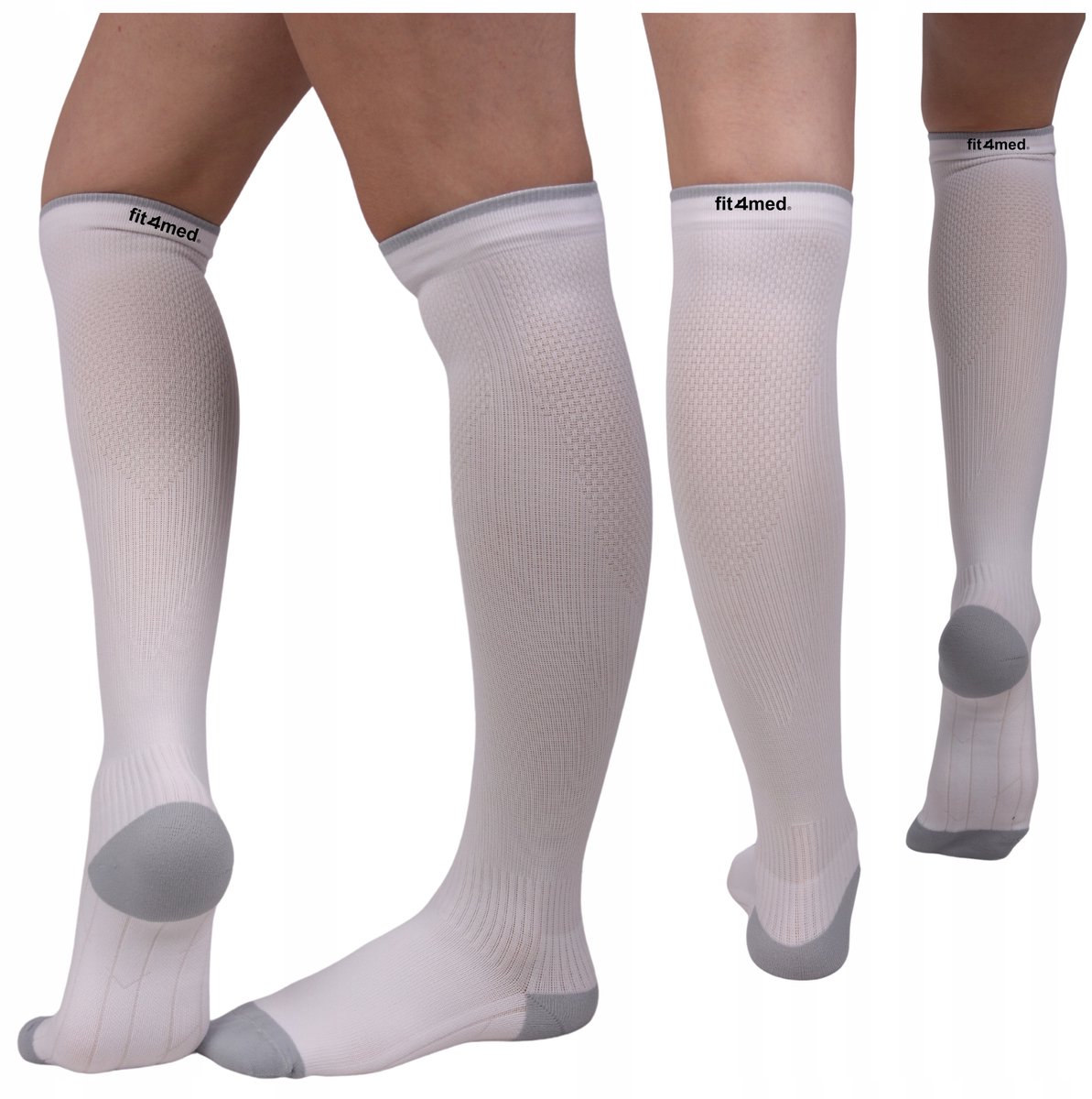 FIT4MED Compressiekousen - Ondersteunend - Uniseks - Grijs/Wit