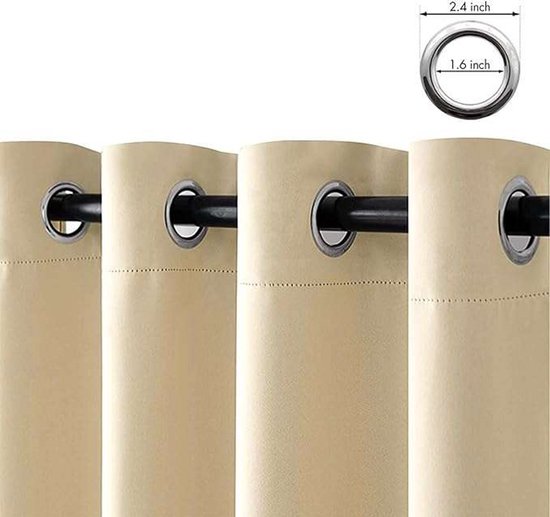 CE - Zasłona Serie - Thermische Verduisterende Gordijnen - Licht Beige - 140x245cm - 2 Stuks — afbeelding 3