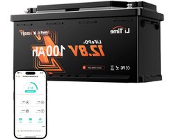 LiTime 12V 100Ah H190 Lithium Accu voor Camperstoelen: DIN H8 L5, LiFePO4 Accu met Bluetooth, 4000-15000 Diepe Cycli, Energie 1280Wh, Ideaal voor Camper, Vaartuig, Caravan, RV, Off-grid