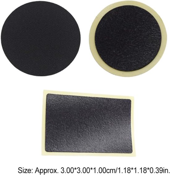 Punctie Patch Banden - Reparatie Tool Kit - Fietsbanden Repareren - Lijmloze Zelfklevende Patches - 10 Stuks Per Set - Zwart — afbeelding 4