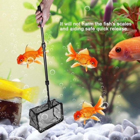 Aquarium Schepnet - Visnet Garnalennet - Vissen Vangen - Visvriendelijk Ontwerp - M Medium - Zwart — afbeelding 2