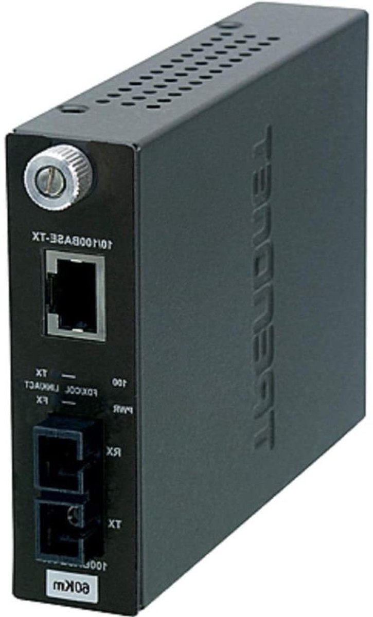 Netwerk Media Converter - Glasvezel Adapter - Signaal Omzetten - 200 Mbit/s Snelheid - 1300nm Golflengte - Zwart