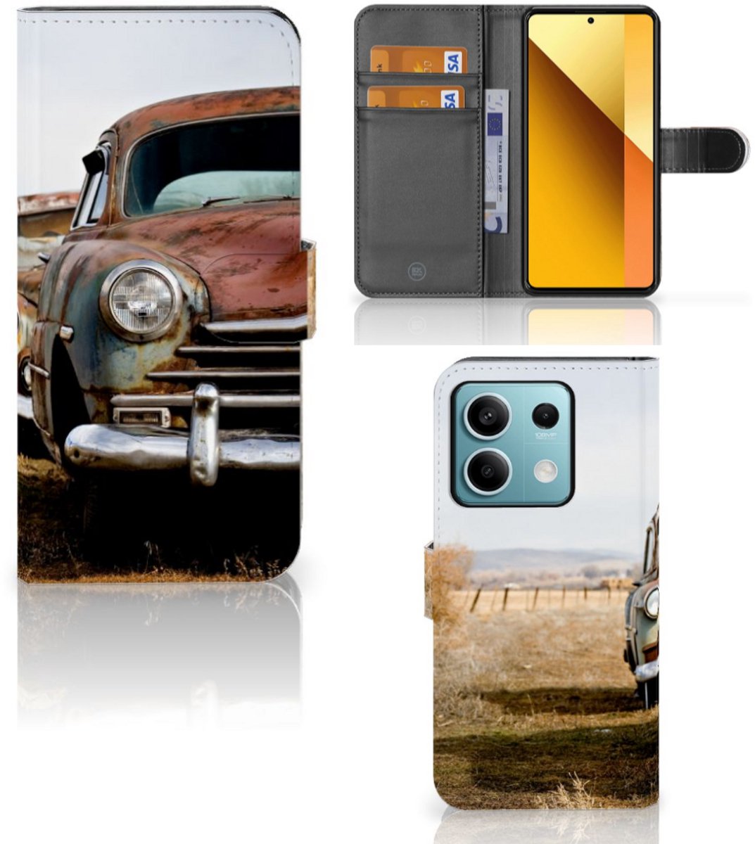 Xiaomi Redmi Note 13 5G Telefoonhoesje met foto Vintage Auto