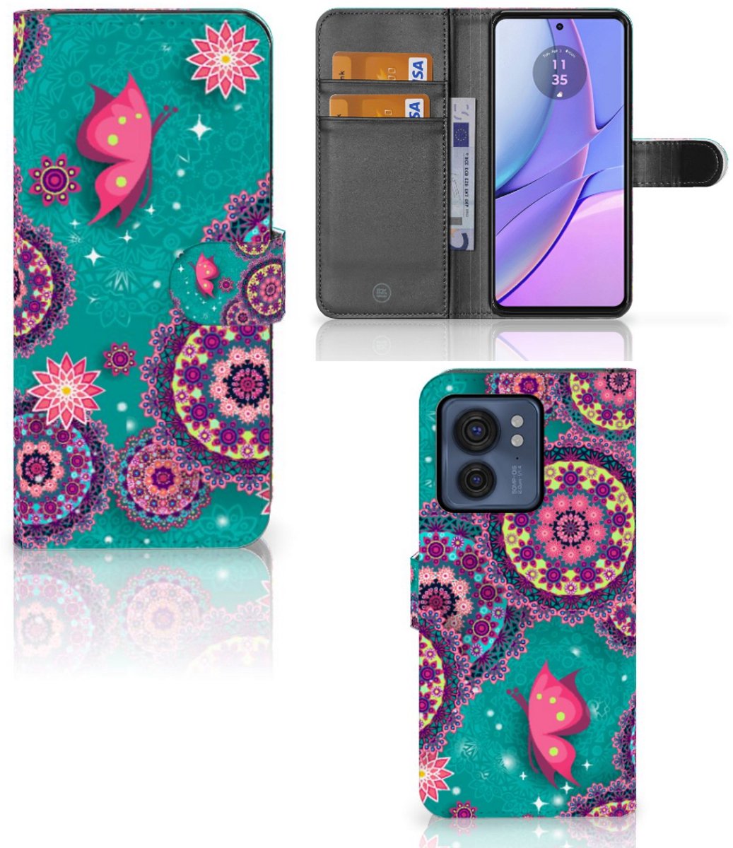 Motorola Edge 40 Hoesje Cirkels en Vlinders