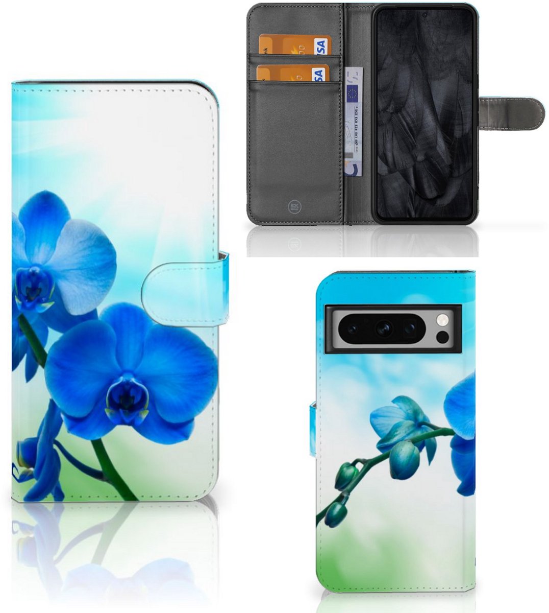 Google Pixel 8 Pro Hoesje Orchidee Blauw - Cadeau voor je Moeder