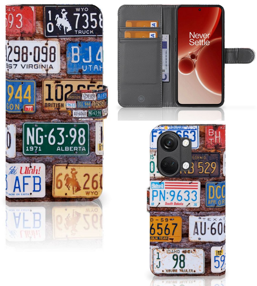 Book Case voor OnePlus Nord 3 Telefoonhoesje met foto Kentekenplaten