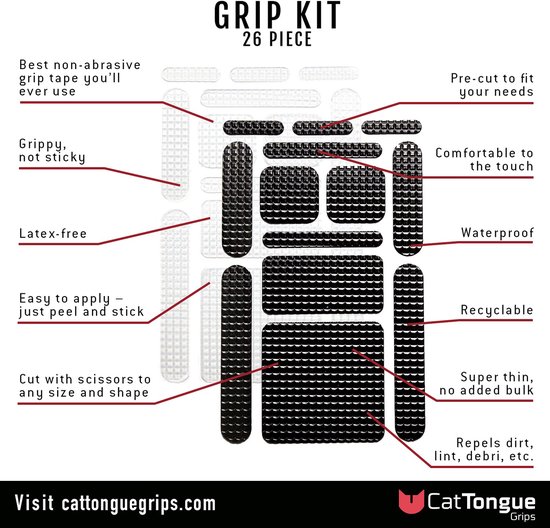 Antislip Gripkit - Handgrepen Golfclub - Verbeteren Grip - 26 Voorgesneden Maten - 26 Stuks - Zwart van Merkloos — afbeelding 3