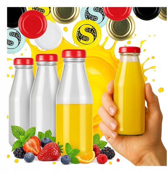 Bimberek JUICE - Bouteilles en verre - 200 ml - Transparent - 50 pièces