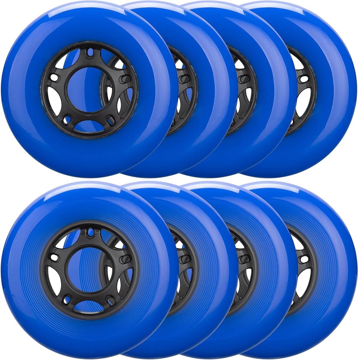 Inline Skate Wielen - Rollerblade Wielen Vervanging - Snel Skaten Buiten - Slijtvast Polyurethaan - 76 mm - Blauw