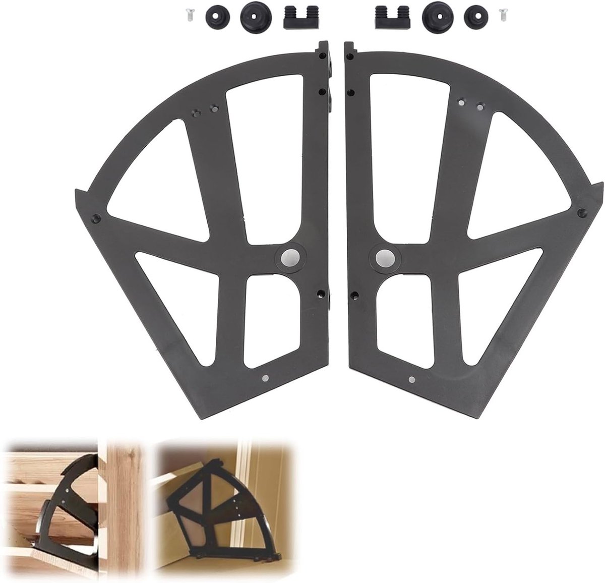 Zwenkbare Schoenenrek met Opvouwbaar Frame van ABS Kunststof en Bevestigingsaccessoires voor Keuken en Woonkamer, Zwart, Ruimtebesparend en Stijlvol Design