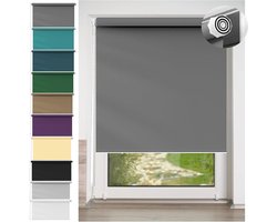 Jaloezieën Donkergrijs - Raambekleding - Privacy en Zonwering - PVC-vrij Polyester - 30 x 70 cm - Donkergrijs