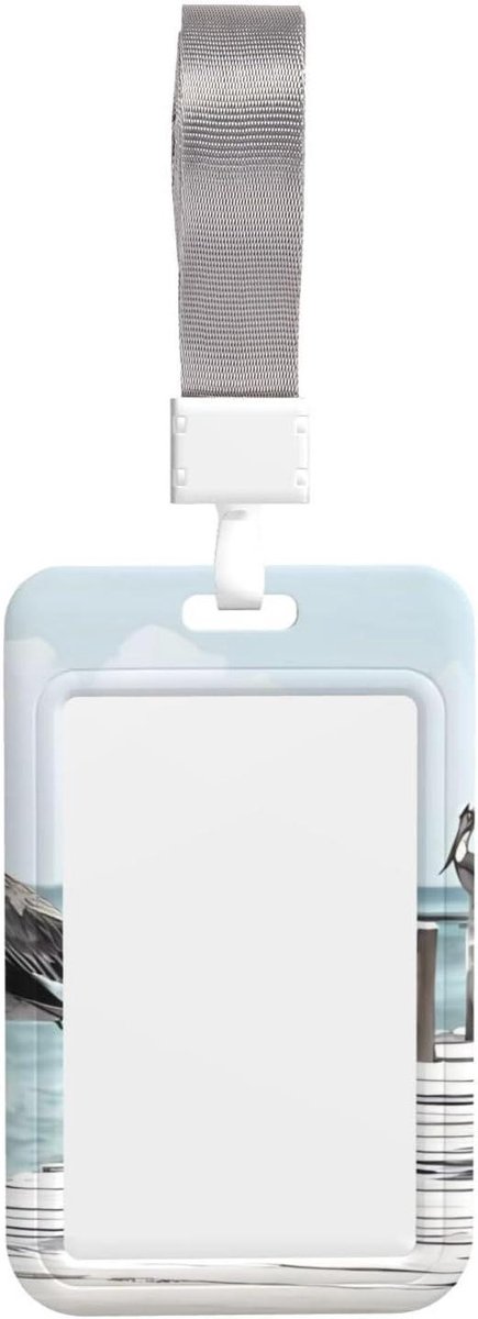 ID Badgehouder - Naamplaat Beschermer - Identificatie Tonen - Transparant Scanvenster - 11 x 7 cm - Wit