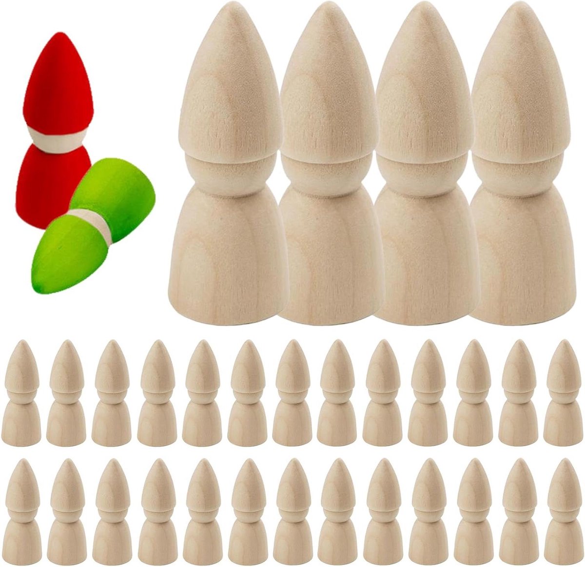 Peg Dolls 30 Stuks 7,5 cm Natuurlijke Houten Peg Poppen Onvoltooide Houten Pinnen Pop Lichamen Creatieve Mensen voor Kinderen DIY Kunst Ambachten, Schilderen, Spel, Thuis & Party Decor