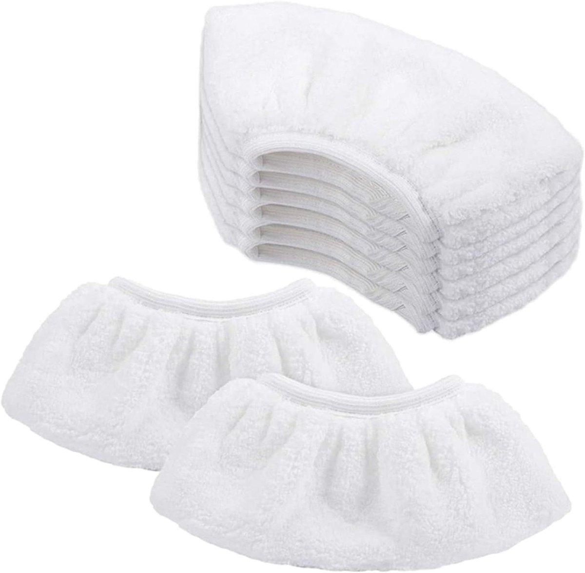 Badstofhoezen Stoomreiniger - Stoomreiniger Onderdelen - Hygiënisch Reinigen - Hittebestendig Materiaal - 8 Stuks - Wit