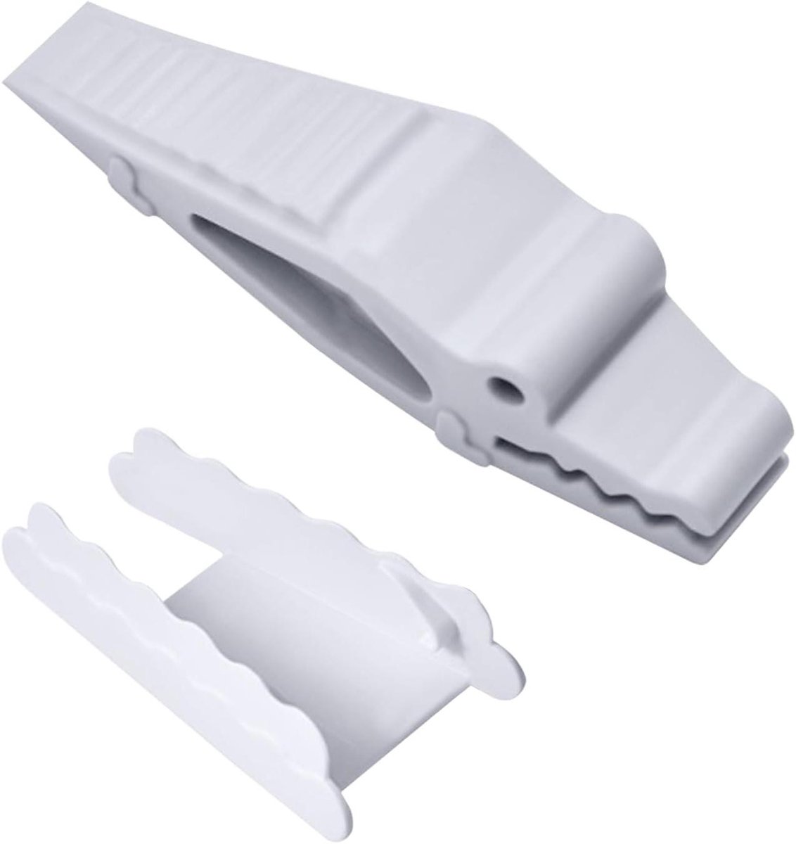 Deurblokker Wig - Deurstopper Stabilisator - Geluidsbeheersing Thuis - Anti-slip Bodem - 14x4x4 cm - Grijs Wit
