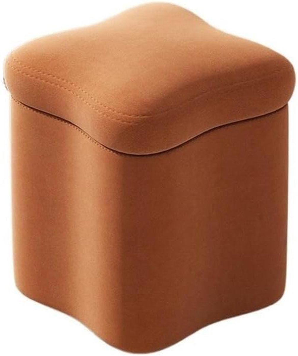 Opberg poef - Opbergkruk - Woonkamer Inrichting - Verborgen Opbergvak - 30x30x35 cm - Natuurlijk