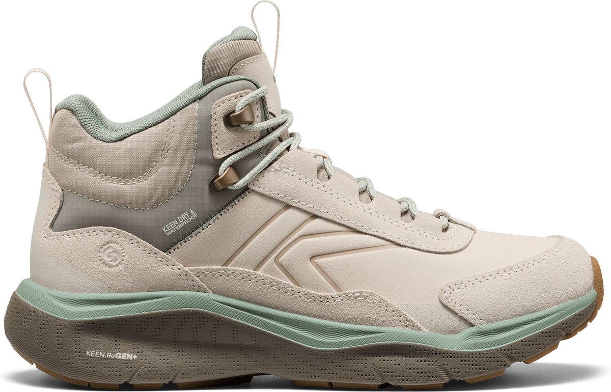 Keen - Leiki Mid Leather Dames Wandelschoenen Birch/Lily Pad - Maat 38.5